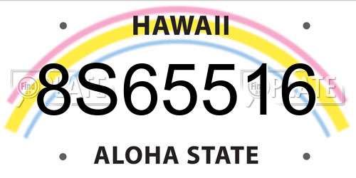 8S65516 Hawaii License Plate