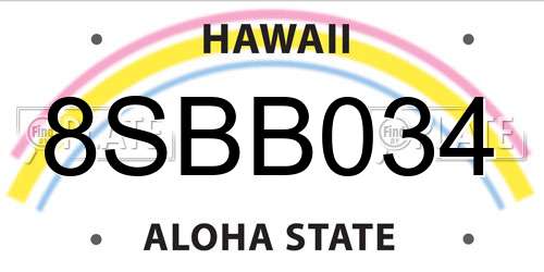 8SBB034 Hawaii License Plate
