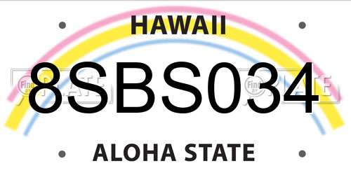 8SBS034 Hawaii License Plate