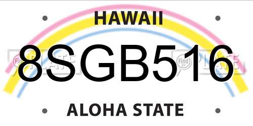 8SGB516 Hawaii License Plate