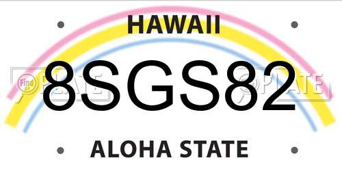 8SGS82 Hawaii License Plate