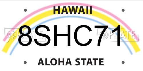 8SHC71 Hawaii License Plate