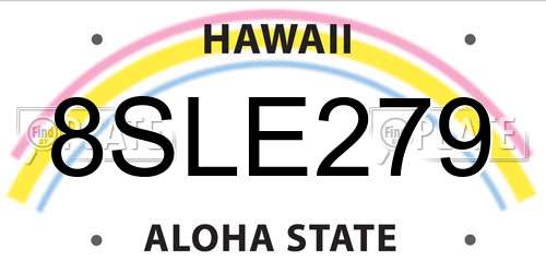 8SLE279 Hawaii License Plate