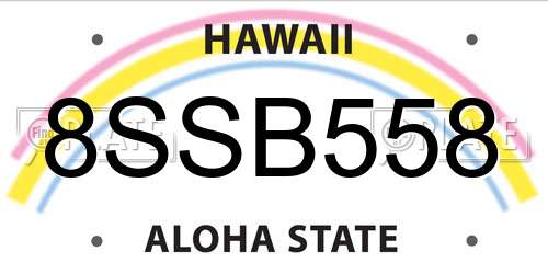 8SSB558 Hawaii License Plate