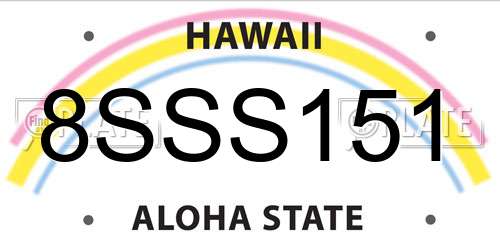 8SSS151 Hawaii License Plate