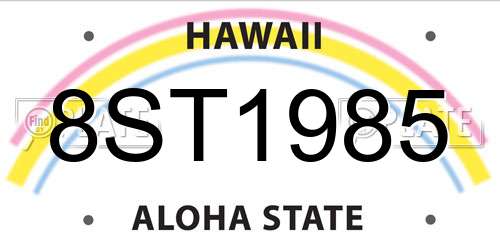 8ST1985 Hawaii License Plate