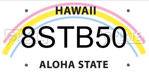 8STB50 Hawaii License Plate
