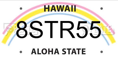 8STR55 Hawaii License Plate