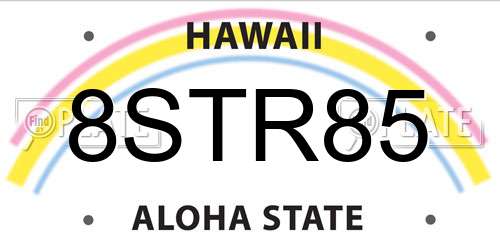 8STR85 Hawaii License Plate