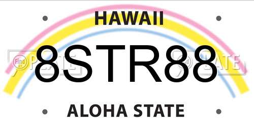8STR88 Hawaii License Plate
