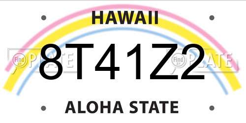 8T41Z2 Hawaii License Plate