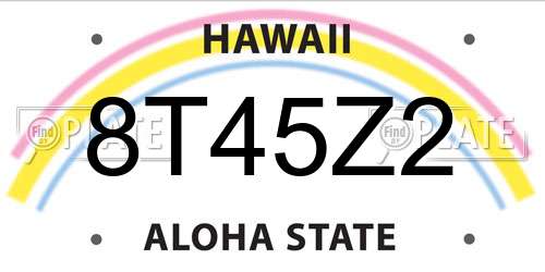 8T45Z2 Hawaii License Plate
