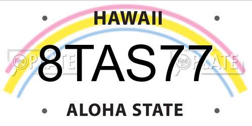8TAS77 Hawaii License Plate