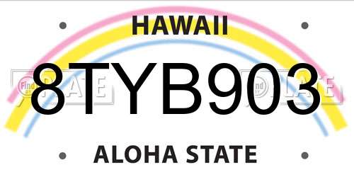 8TYB903 Hawaii License Plate