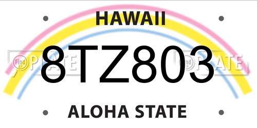 8TZ803 Hawaii License Plate