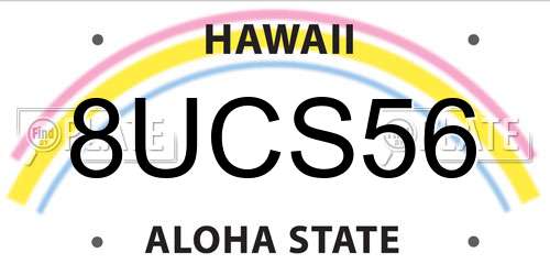 8UCS56 Hawaii License Plate