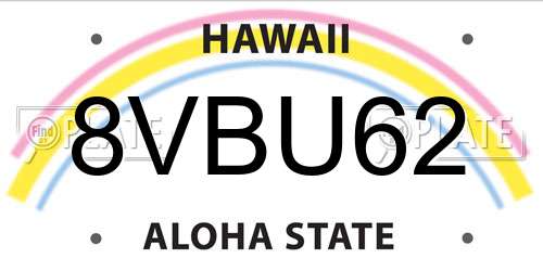 8VBU62 Hawaii License Plate