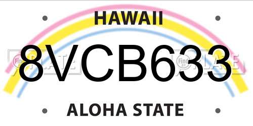 8VCB633 Hawaii License Plate