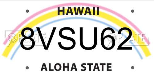 8VSU62 Hawaii License Plate