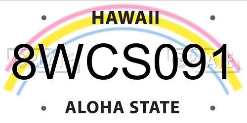 8WCS091 Hawaii License Plate