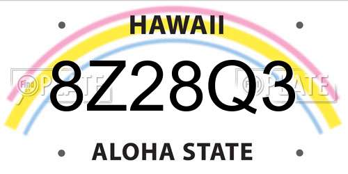 8Z28Q3 Hawaii License Plate