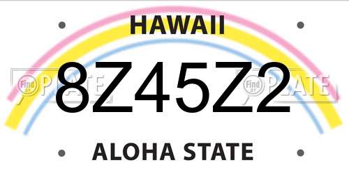 8Z45Z2 Hawaii License Plate