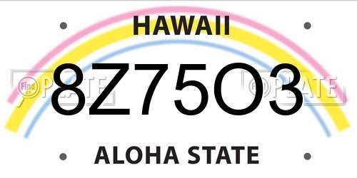 8Z75O3 Hawaii License Plate