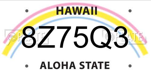 8Z75Q3 Hawaii License Plate