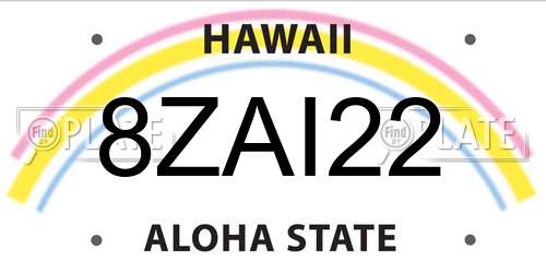 8ZAI22 Hawaii License Plate