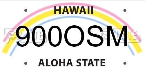900OSM Hawaii License Plate