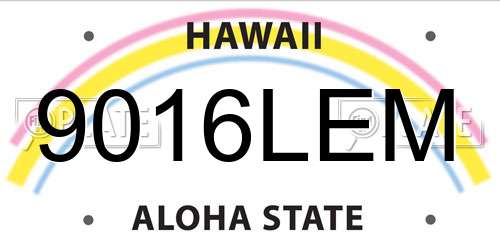9016LEM Hawaii License Plate