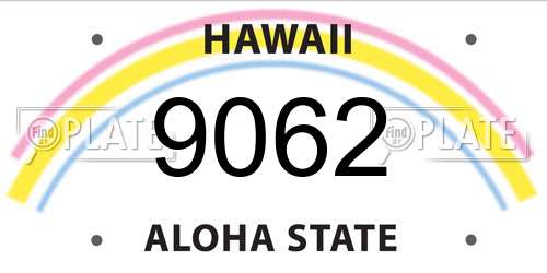 9062 Hawaii License Plate