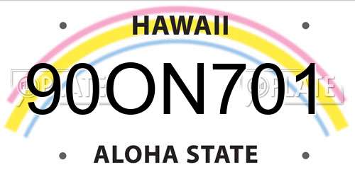 90ON701 Hawaii License Plate