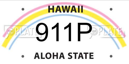 911P Hawaii License Plate