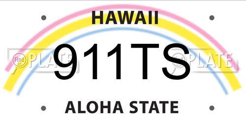 911TS Hawaii License Plate