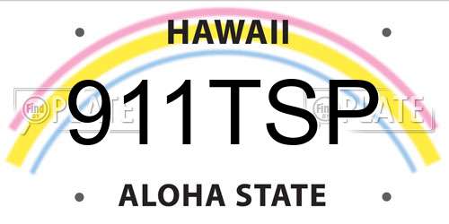 911TSP Hawaii License Plate
