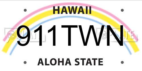911TWN Hawaii License Plate