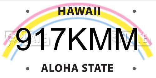 917KMM Hawaii License Plate