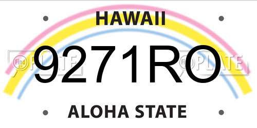 9271RO Hawaii License Plate