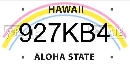 927KB4 Hawaii License Plate