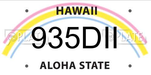 935DII Hawaii License Plate
