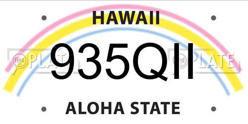 935QII Hawaii License Plate