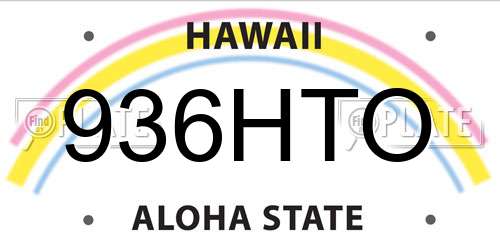 936HTO Hawaii License Plate