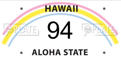 94 Hawaii License Plate