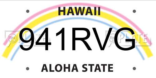 941RVG Hawaii License Plate