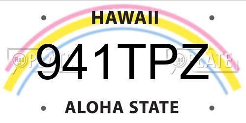 941TPZ Hawaii License Plate