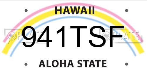 941TSF Hawaii License Plate