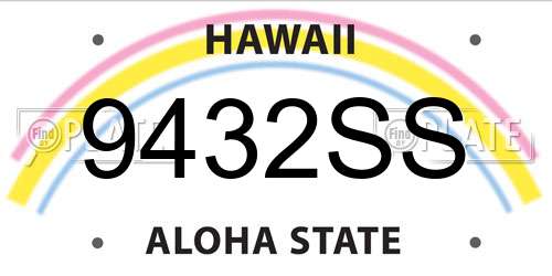 9432SS Hawaii License Plate