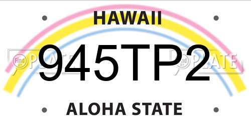 945TP2 Hawaii License Plate