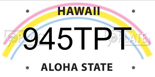 945TPT Hawaii License Plate